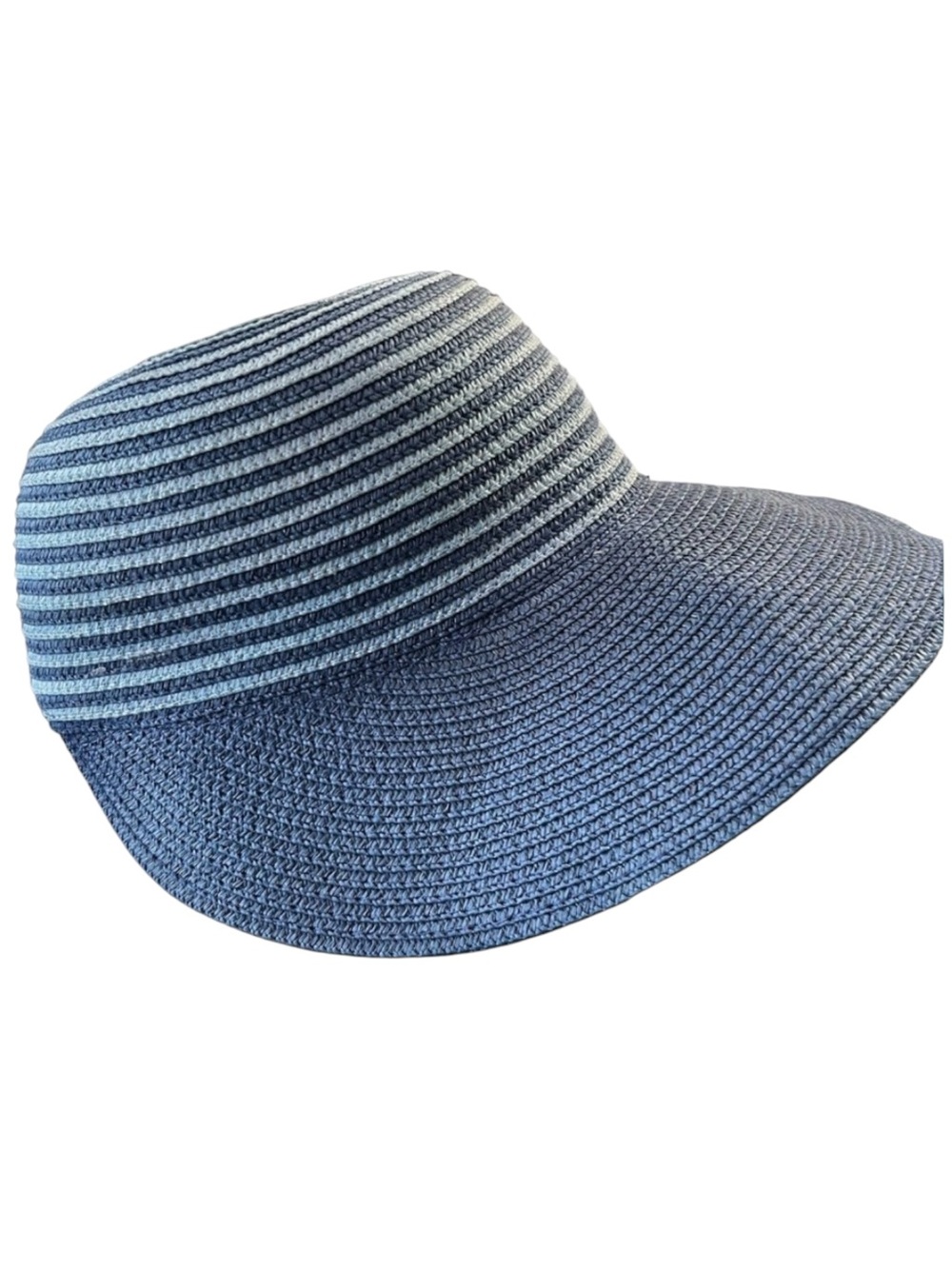 Two Tone Blue Visor Style Partial Brim Sun Hat